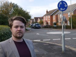 Liam at Green Farm roundabout